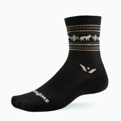 Swiftwick VISION FIVE Winter Crew (Black Wolves)
