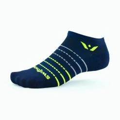 Swiftwick ASPIRE ZERO Running Sock (Stripe Navy Neon Yellow)