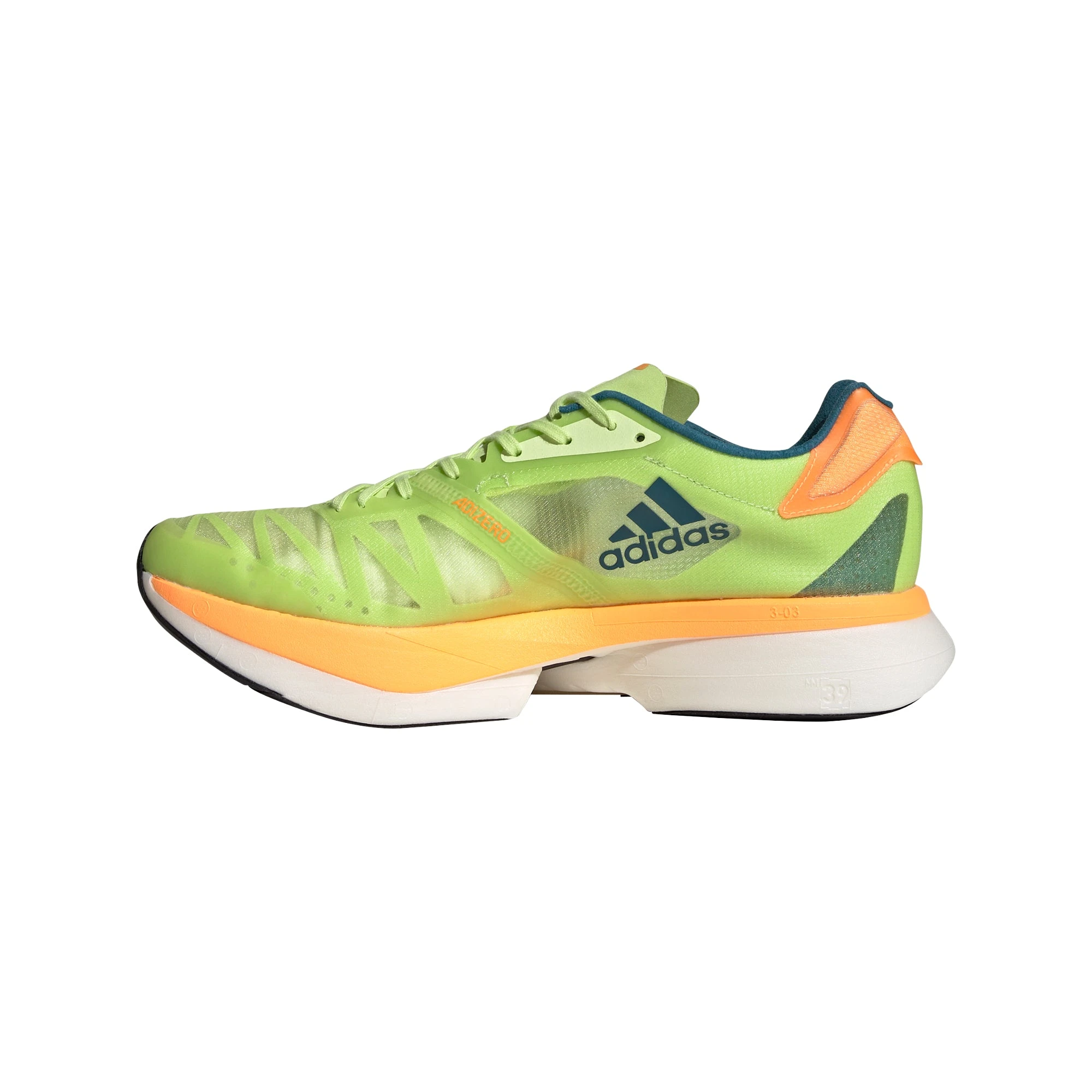 ADIDAS Unisex Adizero Adios Pro 2 (Pulse Lime/Real Teal/Flash Orange) 4 ADIDAS Unisex Adizero Adios Pro 2 (Pulse Lime/Real Teal/Flash Orange) - Image 2