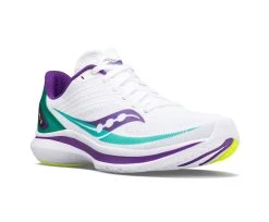 Saucony Women's Kinvara 12 "Hot Streak" (116 - White/Jade) -Swiftwick Shop S10619 116 5 2400x1980